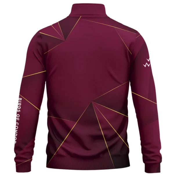 Birds of Condor Brand Exclusive Logo All Over Print Quarter Zip Sweatshirt HOGF310525A01BOC - Maroon - Image 2