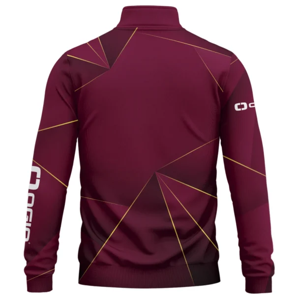 Ogio Brand Exclusive Logo All Over Print Quarter Zip Sweatshirt HOGF310525A01OG - Maroon - Image 2