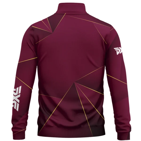 PXG Brand Exclusive Logo All Over Print Quarter Zip Sweatshirt HOGF310525A01PXG - Maroon - Image 2