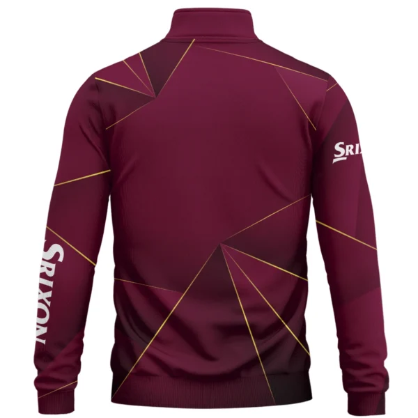 Srixon Brand Exclusive Logo All Over Print Quarter Zip Sweatshirt HOGF310525A01SR - Maroon - Image 2