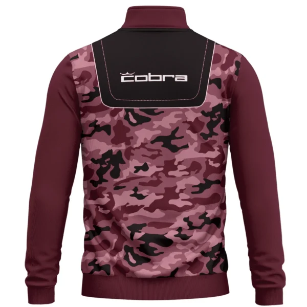 Cobra Golf Brand Exclusive Logo All Over Print Quarter Zip Sweatshirt  HOGOF280525A01CB - Maroon - Image 3
