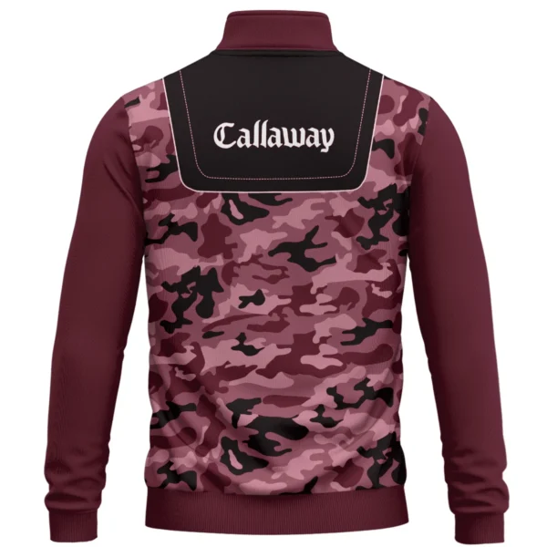 Callaway Brand Exclusive Logo All Over Print Quarter Zip Sweatshirt  HOGOF280525A01CLW - Maroon - Image 3