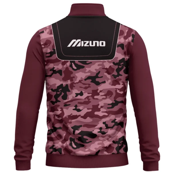 Mizuno Brand Exclusive Logo All Over Print Quarter Zip Sweatshirt  HOGOF280525A01MIZ - Maroon - Image 3