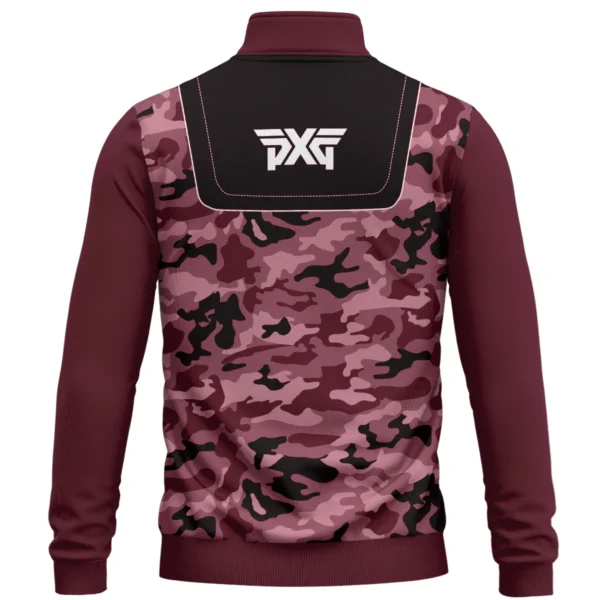 PXG Brand Exclusive Logo All Over Print Quarter Zip Sweatshirt  HOGOF280525A01PXG - Maroon - Image 3