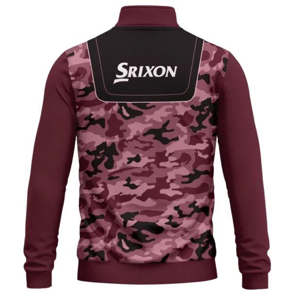 Srixon Brand Exclusive Logo All Over Print Quarter Zip Sweatshirt  HOGOF280525A01SR - Maroon - Image 3