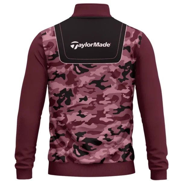 TaylorMade Brand Exclusive Logo All Over Print Quarter Zip Sweatshirt  HOGOF280525A01TM - Maroon - Image 3