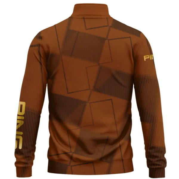 Ping Brand Exclusive Logo All Over Print Quarter Zip Sweatshirt HOGF030625A01PI - Orange - Image 2