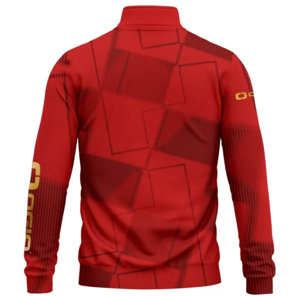 Ogio Brand Exclusive Logo All Over Print Quarter Zip Sweatshirt HOGF030625A01OG - Red - Image 2
