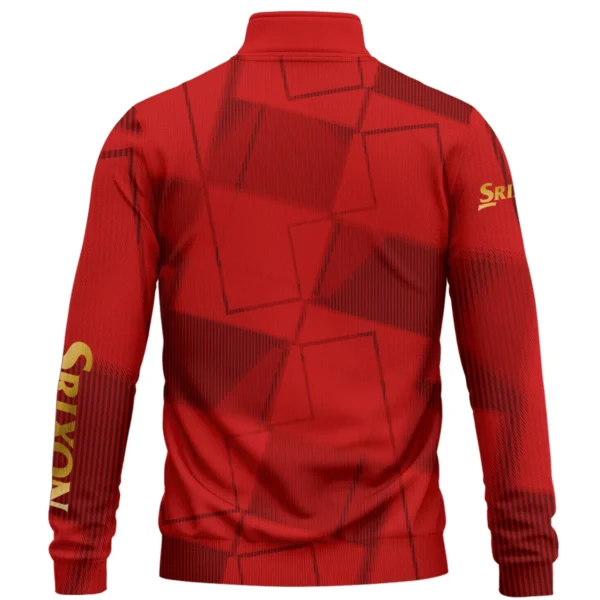 Srixon Brand Exclusive Logo All Over Print Quarter Zip Sweatshirt HOGF030625A01SR - Red - Image 2
