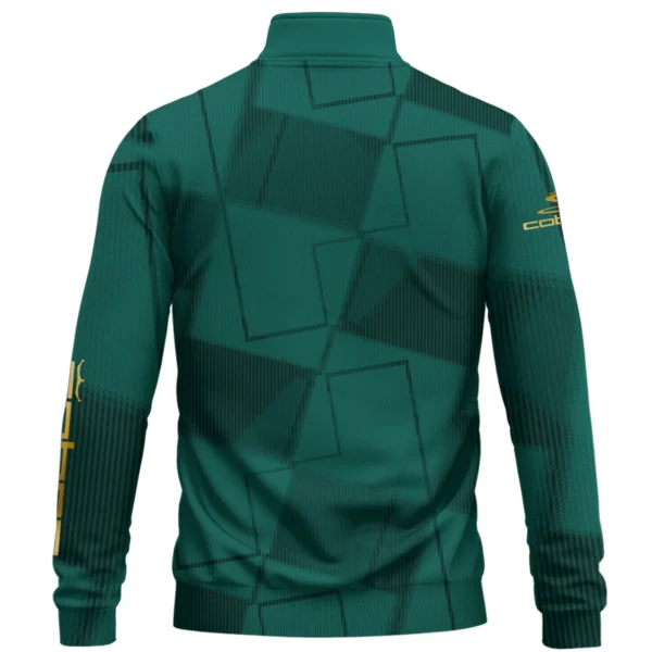 Cobra Golf Brand Exclusive Logo All Over Print Quarter Zip Sweatshirt HOGF030625A01CB - Teal Green - Image 2