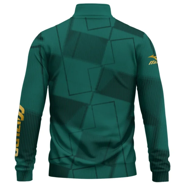 Mizuno Brand Exclusive Logo All Over Print Quarter Zip Sweatshirt HOGF030625A01MIZ - Teal Green - Image 2