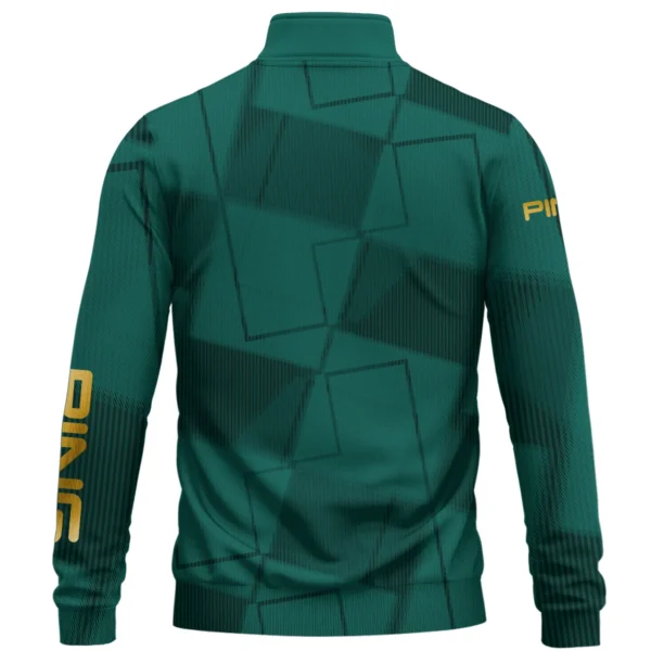 Ping Brand Exclusive Logo All Over Print Quarter Zip Sweatshirt HOGF030625A01PI - Teal Green - Image 2