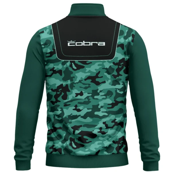 Cobra Golf Brand Exclusive Logo All Over Print Quarter Zip Sweatshirt  HOGOF280525A01CB - Teal Green - Image 3