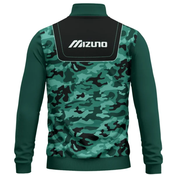 Mizuno Brand Exclusive Logo All Over Print Quarter Zip Sweatshirt  HOGOF280525A01MIZ - Teal Green - Image 3