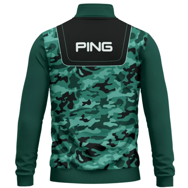 Ping Brand Exclusive Logo All Over Print Quarter Zip Sweatshirt  HOGOF280525A01PI - Teal Green - Image 3