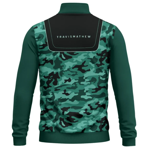 TravisMathew Brand Exclusive Logo All Over Print Quarter Zip Sweatshirt  HOGOF280525A01TRA - Teal Green - Image 3
