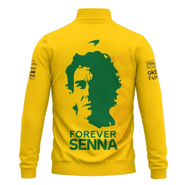 Forever Ayrton Senna McLaren F1 Exclusive Quarter-Zip Sweatshirt BLF13625A2QZS - Image 3