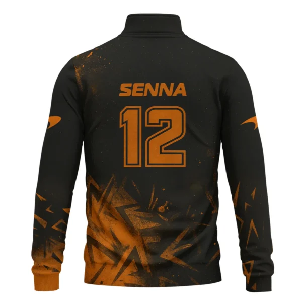 Ayrton Senna The Racing Legend McLaren F1 Exclusive Quarter-Zip Sweatshirt BLF16625A3QZS - Image 3