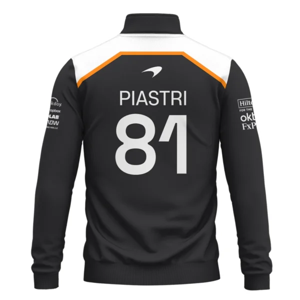 Oscar Piastri OP81 McLaren F1 Exclusive Quarter-Zip Sweatshirt BLF19625A4QZS - Image 3