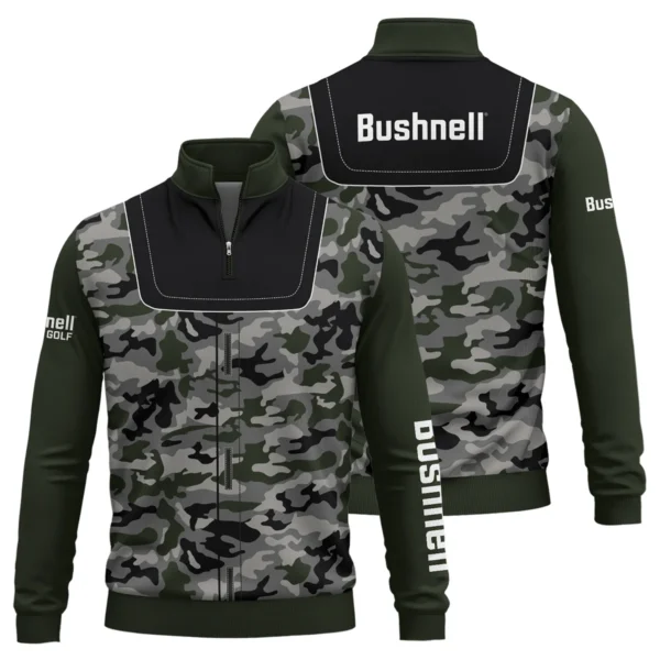 Bushnell Golf Brand Exclusive Logo All Over Print Quarter Zip Sweatshirt  HOGOF280525A01BUG - Army Green