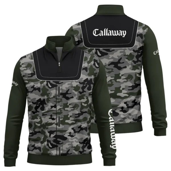 Callaway Brand Exclusive Logo All Over Print Quarter Zip Sweatshirt  HOGOF280525A01CLW - Army Green