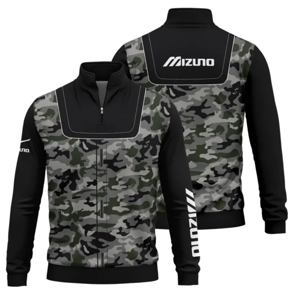 Mizuno Brand Exclusive Logo All Over Print Quarter Zip Sweatshirt  HOGOF280525A01MIZ - Army Green