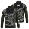 PXG Brand Exclusive Logo All Over Print Quarter Zip Sweatshirt  HOGOF280525A01PXG - Army Green