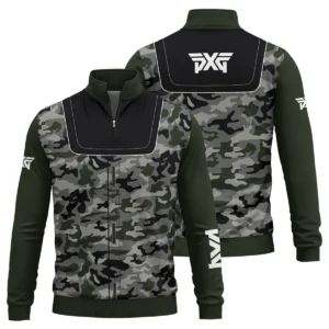 PXG Brand Exclusive Logo All Over Print Quarter Zip Sweatshirt  HOGOF280525A01PXG - Army Green