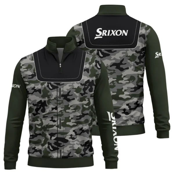 Srixon Brand Exclusive Logo All Over Print Quarter Zip Sweatshirt  HOGOF280525A01SR - Army Green