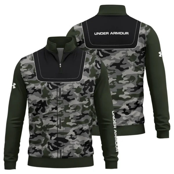 Under Armour Brand Exclusive Logo All Over Print Quarter Zip Sweatshirt  HOGOF280525A01UA - Army Green
