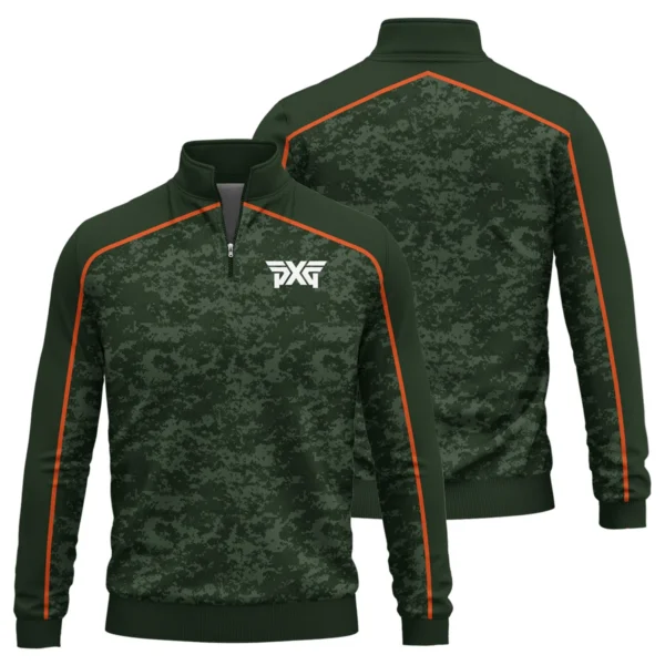 PXG Brand Exclusive Logo All Over Print Quarter Zip Sweatshirt HOGOF290525A01PXG - Army Green - Image 3