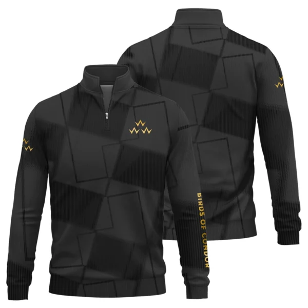 Birds of Condor Brand Exclusive Logo All Over Print Quarter Zip Sweatshirt HOGF030625A01BOC - Black - Image 3