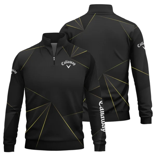 Callaway Brand Exclusive Logo All Over Print Quarter Zip Sweatshirt HOGF310525A01CLW - Black - Image 3