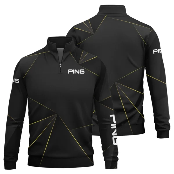 Ping Brand Exclusive Logo All Over Print Quarter Zip Sweatshirt HOGF310525A01PI - Black - Image 3