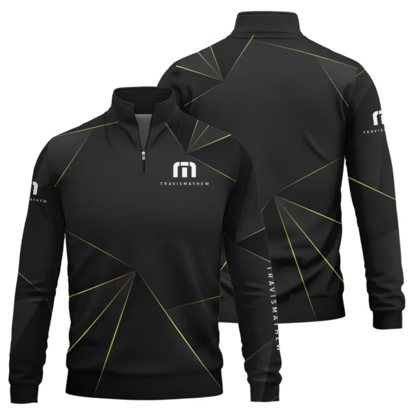 TravisMathew Brand Exclusive Logo All Over Print Quarter Zip Sweatshirt HOGF310525A01TRM - Black - Image 3