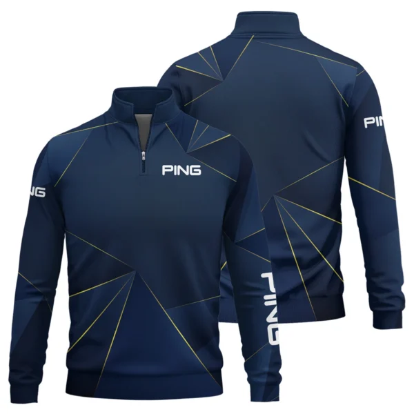 Ping Brand Exclusive Logo All Over Print Quarter Zip Sweatshirt HOGF310525A01PI - Blue - Image 3