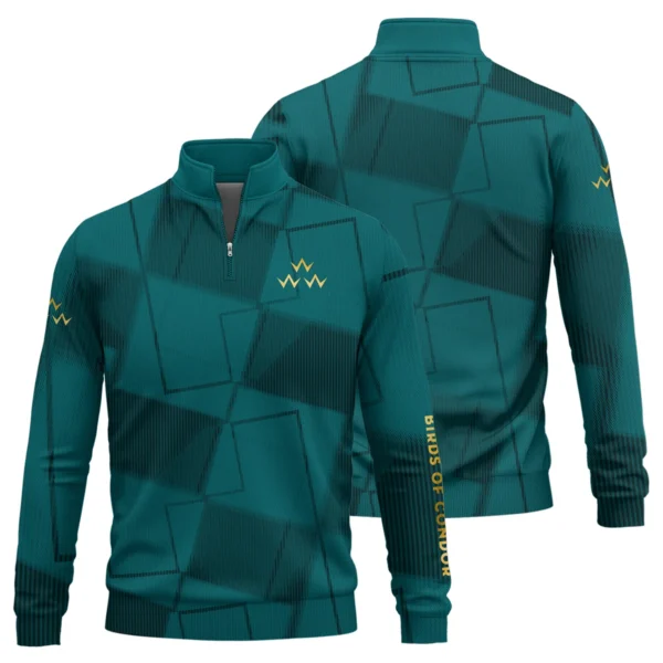 Birds of Condor Brand Exclusive Logo All Over Print Quarter Zip Sweatshirt HOGF030625A01BOC - Cyan - Image 3