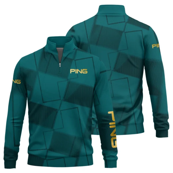 Ping Brand Exclusive Logo All Over Print Quarter Zip Sweatshirt HOGF030625A01PI - Cyan - Image 3