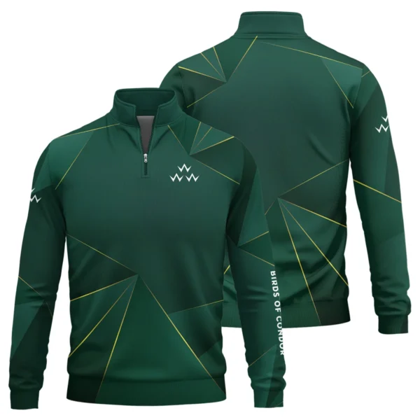 Birds of Condor Brand Exclusive Logo All Over Print Quarter Zip Sweatshirt HOGF310525A01BOC - Dark Green - Image 3