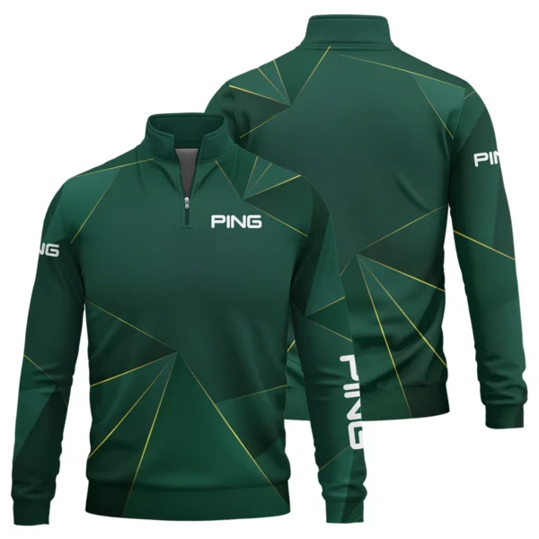 Ping Brand Exclusive Logo All Over Print Quarter Zip Sweatshirt HOGF310525A01PI - Dark Green - Image 3