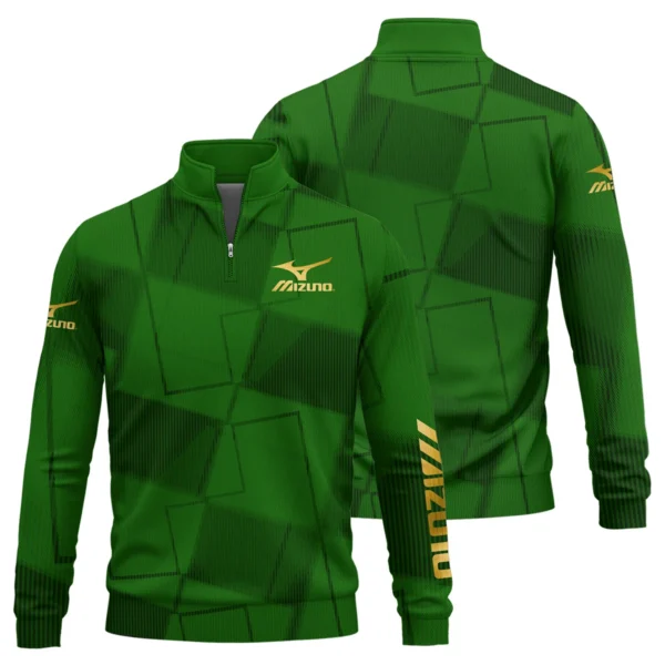 Mizuno Brand Exclusive Logo All Over Print Quarter Zip Sweatshirt HOGF030625A01MIZ - Green - Image 3