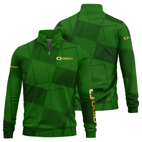 Ogio Brand Exclusive Logo All Over Print Quarter Zip Sweatshirt HOGF030625A01OG - Green - Image 3