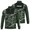 Ping Brand Exclusive Logo All Over Print Quarter Zip Sweatshirt  HOGOF280525A01PI - Green