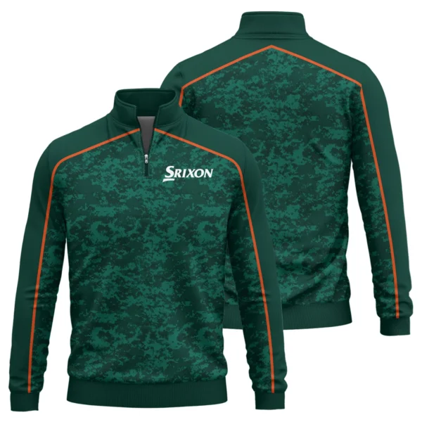 Srixon Brand Exclusive Logo All Over Print Quarter Zip Sweatshirt HOGOF290525A01SR - Green - Image 3