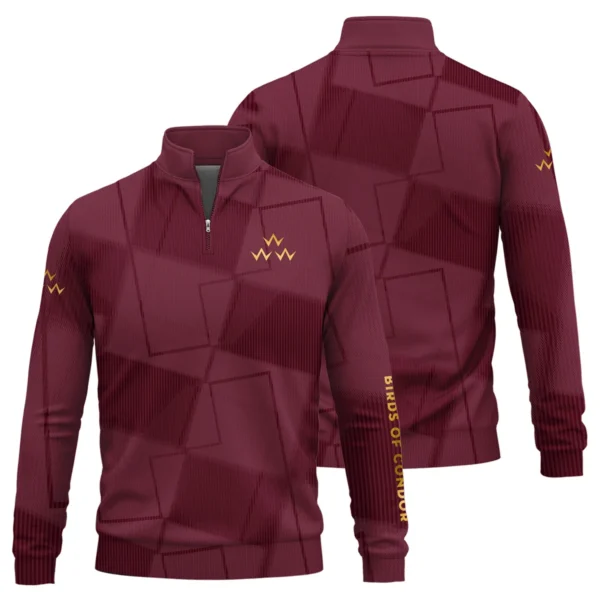 Birds of Condor Brand Exclusive Logo All Over Print Quarter Zip Sweatshirt HOGF030625A01BOC - Maroon - Image 3