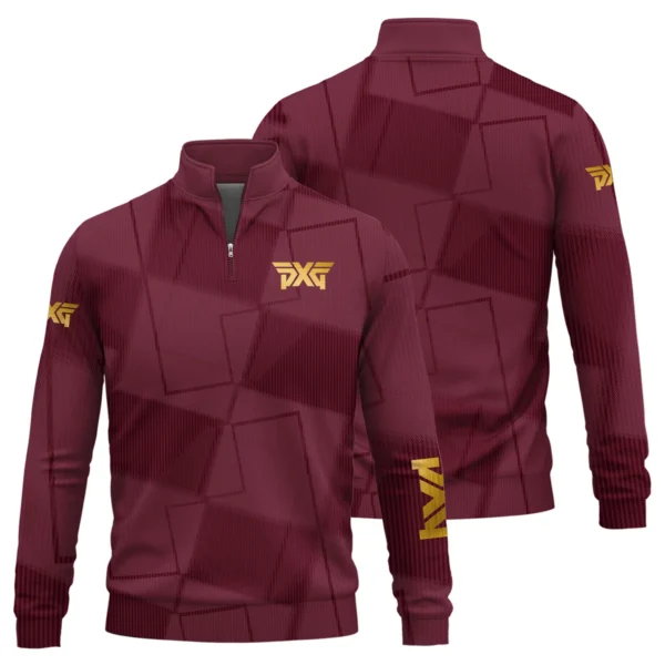 PXG Brand Exclusive Logo All Over Print Quarter Zip Sweatshirt HOGF030625A01PXG - Maroon - Image 3