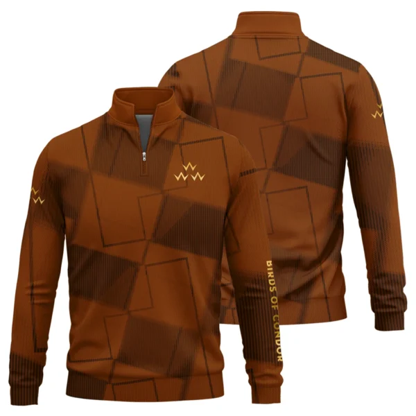 Birds of Condor Brand Exclusive Logo All Over Print Quarter Zip Sweatshirt HOGF030625A01BOC - Orange - Image 3