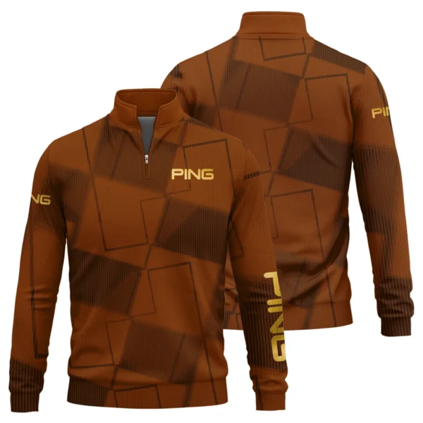 Ping Brand Exclusive Logo All Over Print Quarter Zip Sweatshirt HOGF030625A01PI - Orange - Image 3