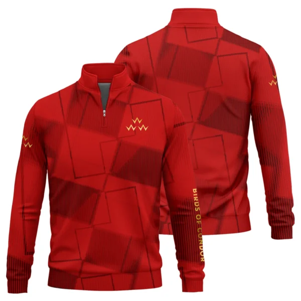 Birds of Condor Brand Exclusive Logo All Over Print Quarter Zip Sweatshirt HOGF030625A01BOC - Red - Image 3