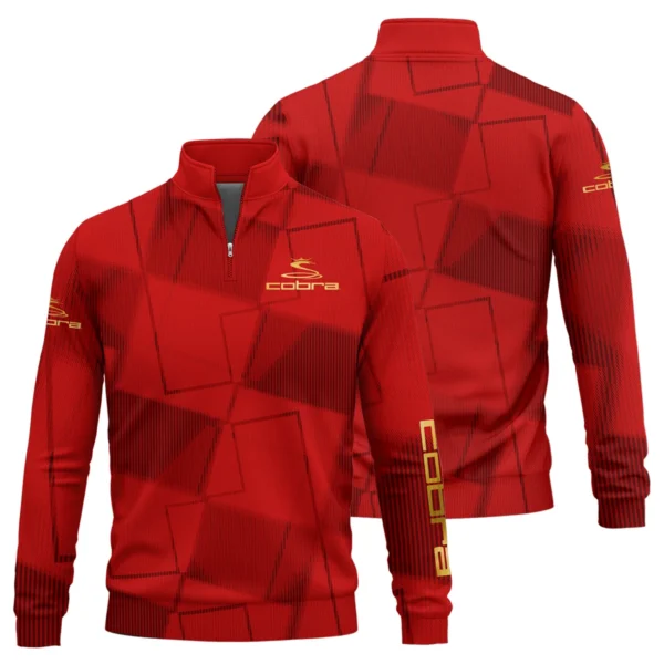 Cobra Golf Brand Exclusive Logo All Over Print Quarter Zip Sweatshirt HOGF030625A01CB - Red - Image 3